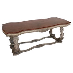 20th Century Italian Hand Carved Lacquered Wooden Center Table