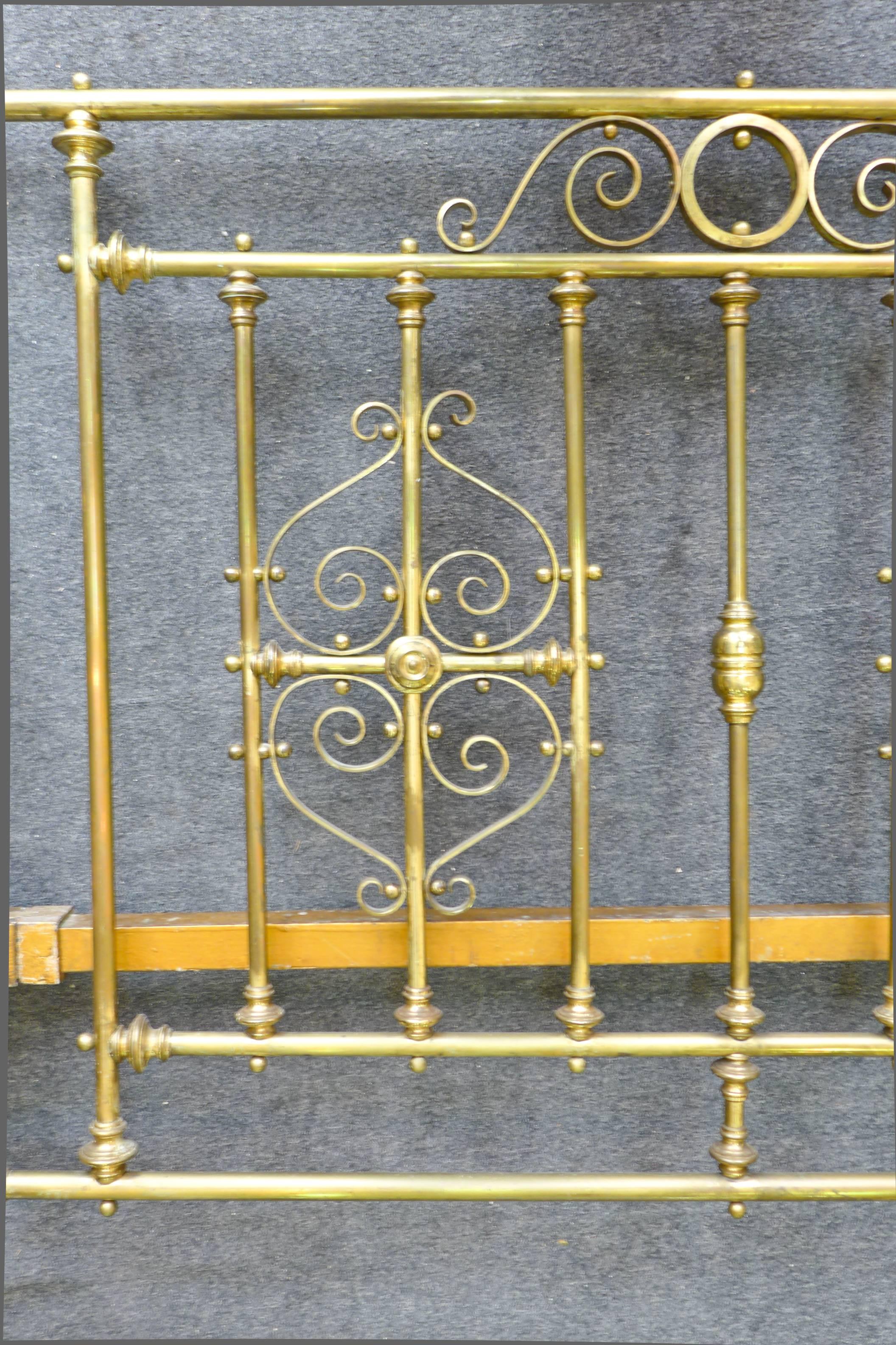 French Magnificent 19th Century Brass Bedstead