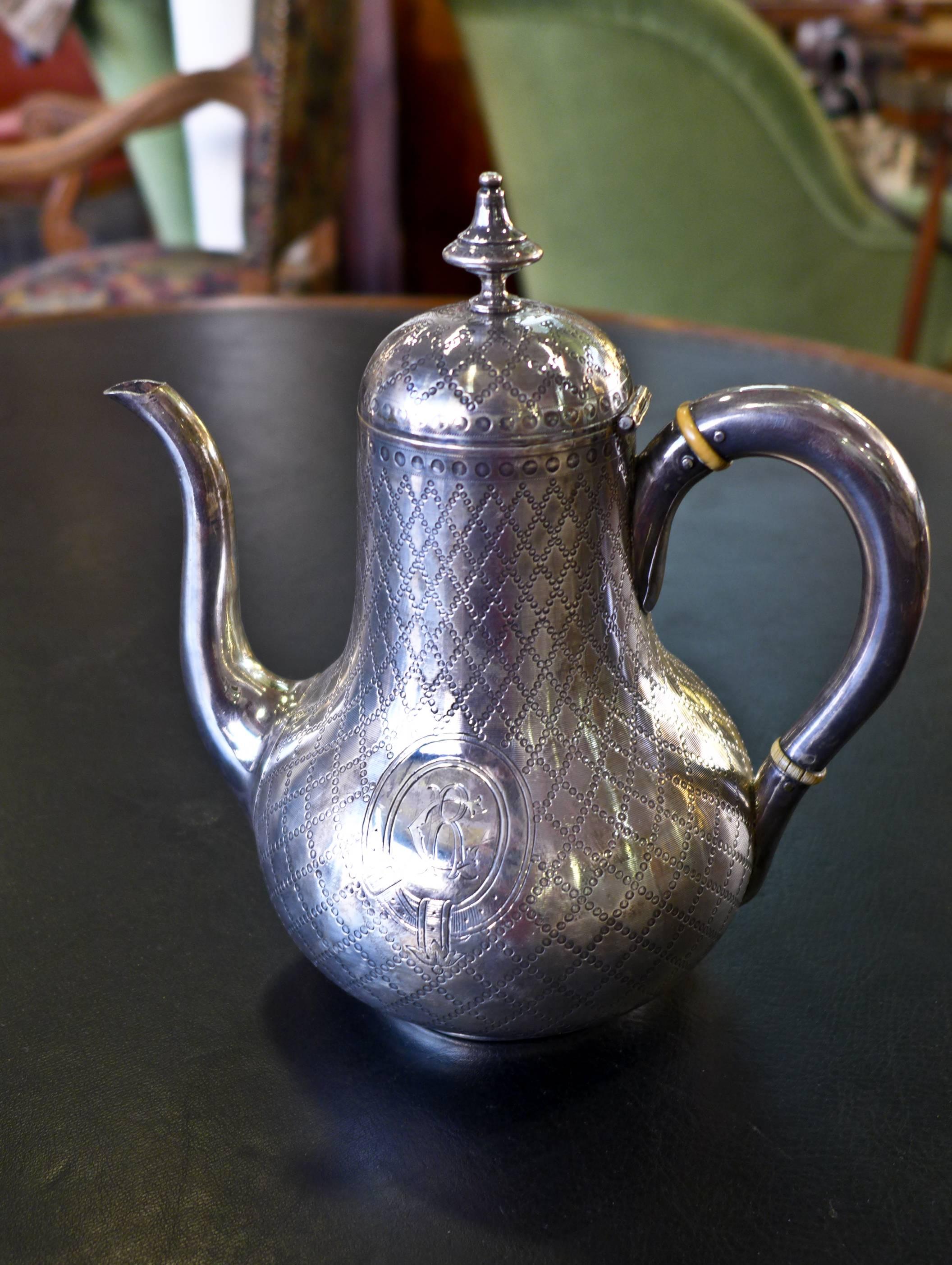 French Early 19th Century George III, Silver Tea Kettle