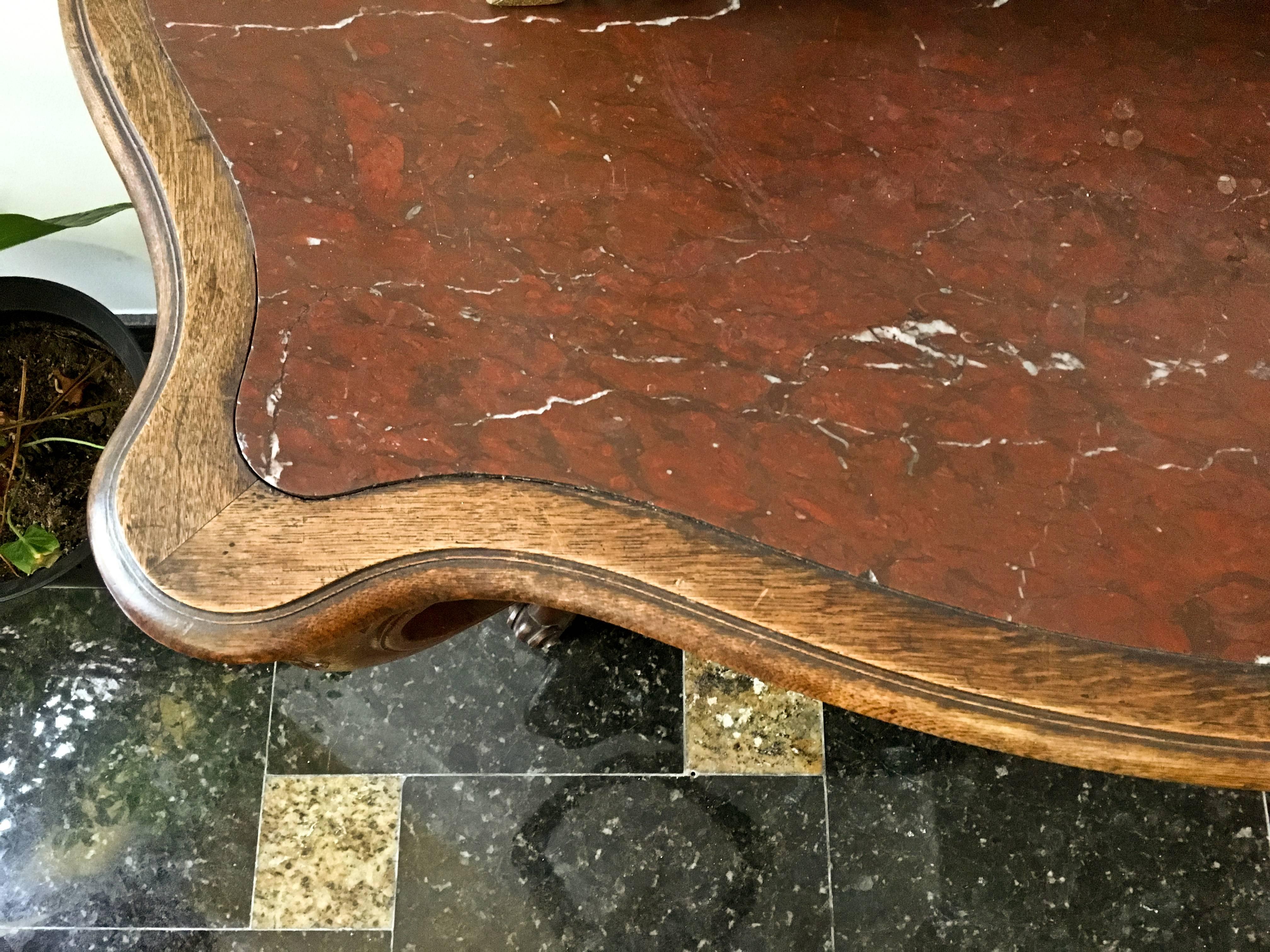19th Century French Hand Carved Walnut Regence Style Console For Sale 3