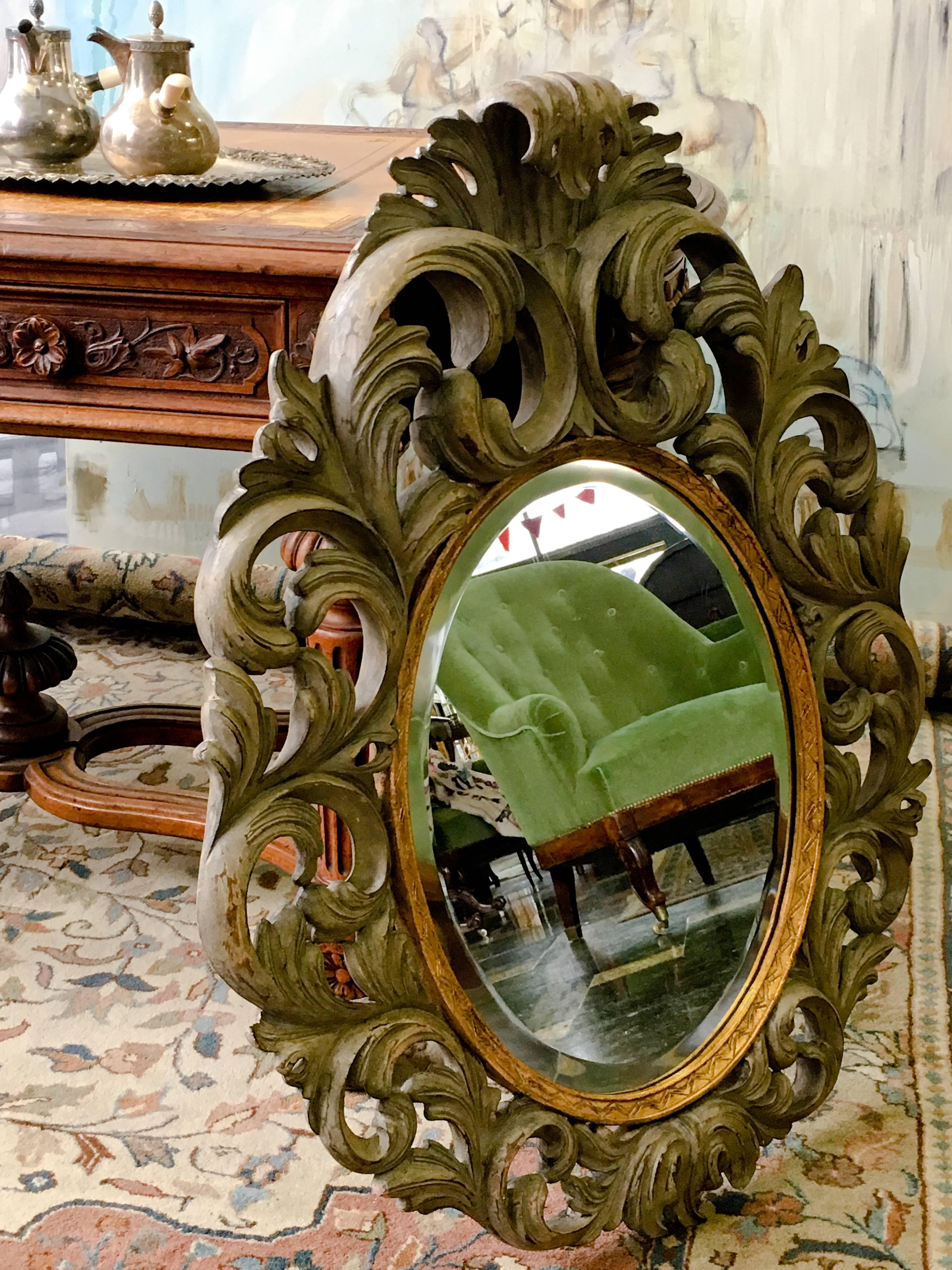 vintage oval mirror