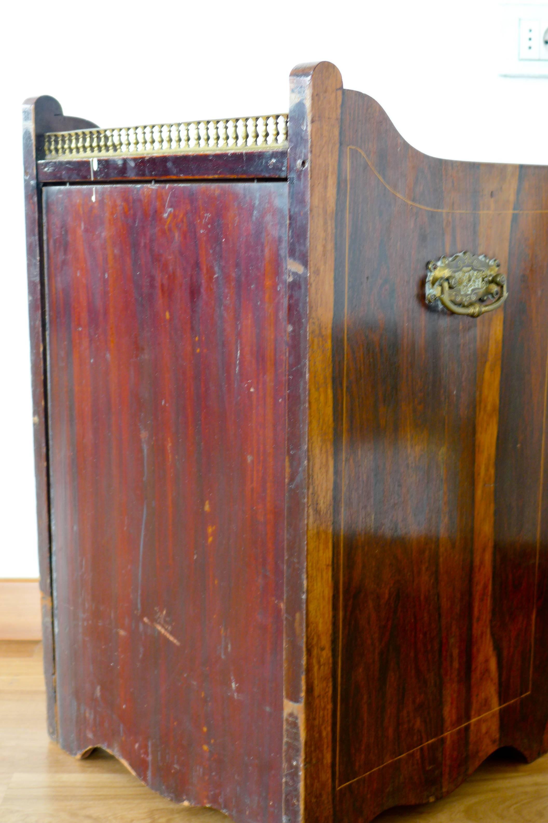 French 19th Century Small Storage Cabinet Made of Palisander Wood For Sale