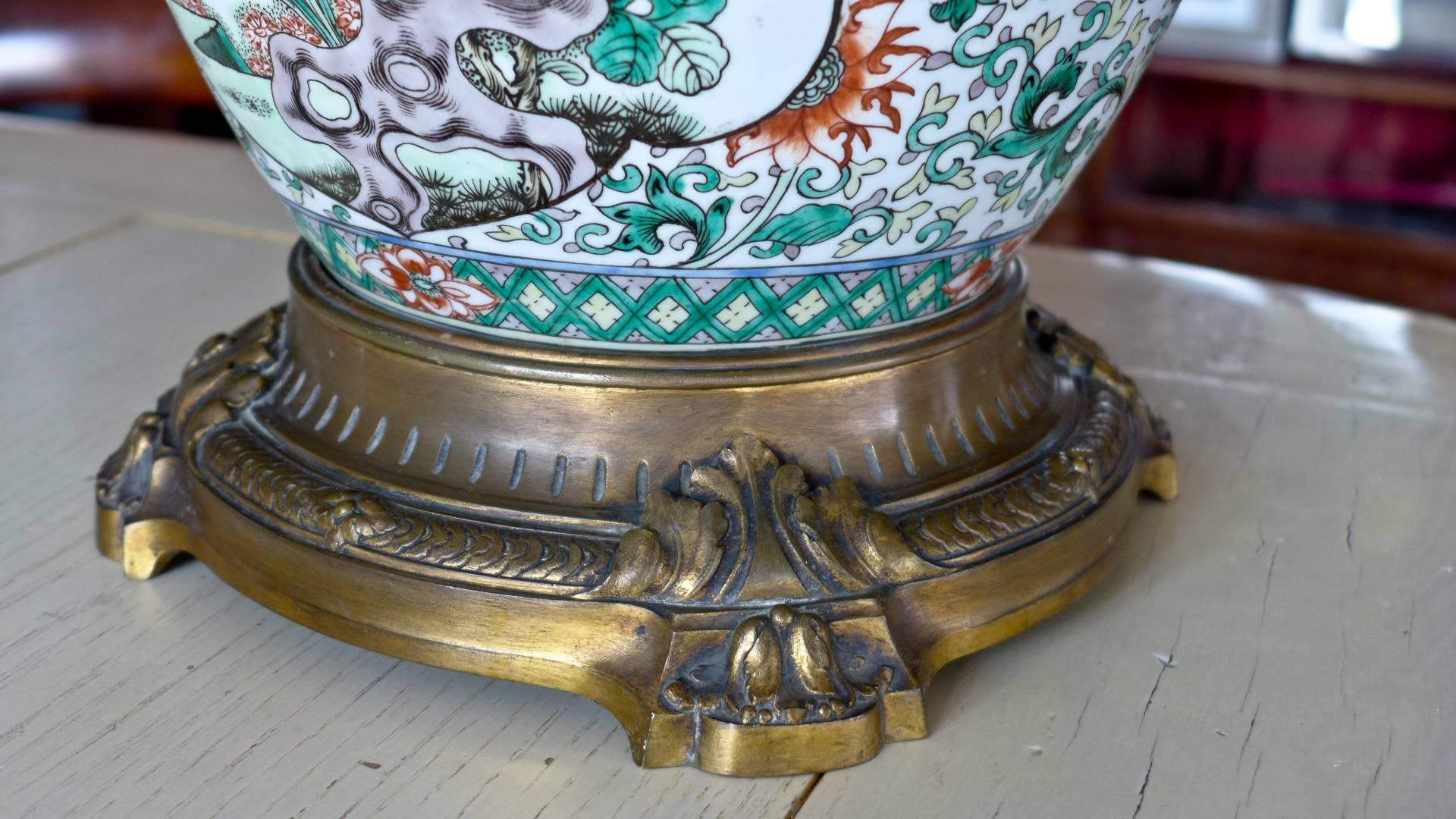 19th Century Impressively Decorated Chinese Jar Converted to a Lamp For Sale 2
