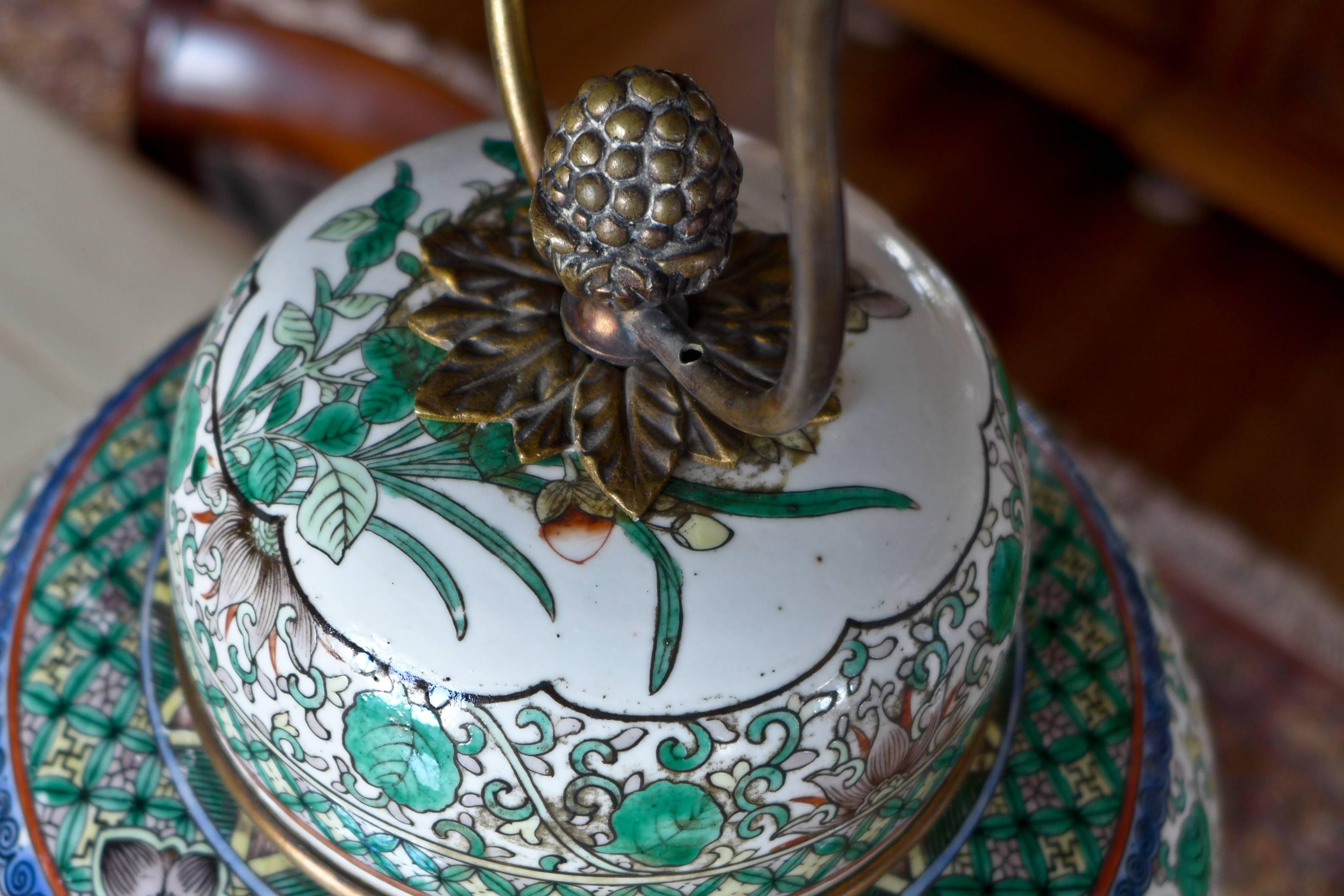 19th Century Impressively Decorated Chinese Jar Converted to a Lamp For Sale 3