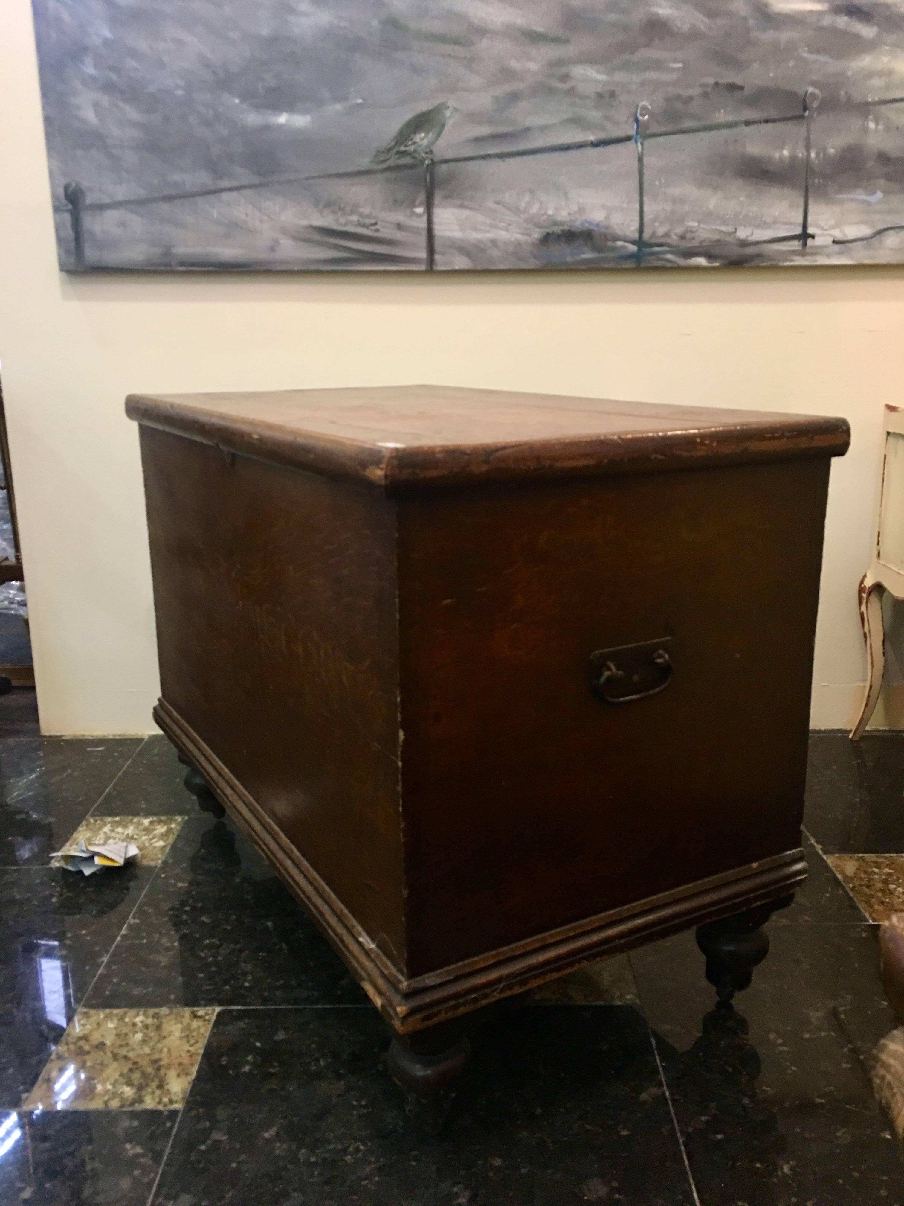 Hand-Crafted Antique English Oak Chest