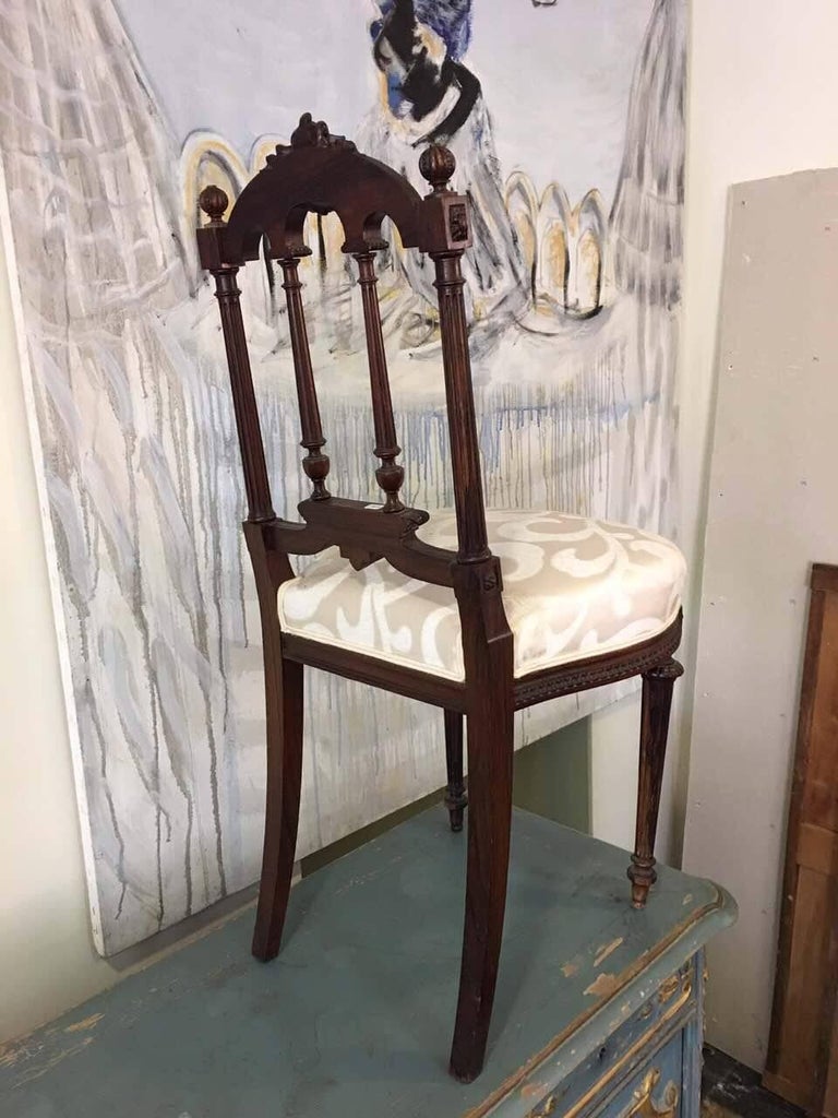 19th Century French Pair of Petite Carved Walnut Side Chairs For Sale ...