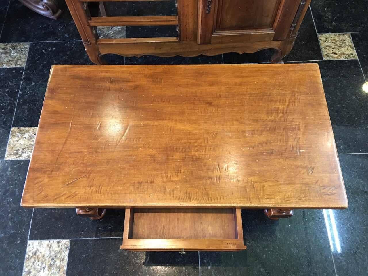 Receive our new selections direct from 1stdibs by email each week. Please click follow dealer below and see them first!

19th century solid oak coffee table standing on four connected legs with one drawer on the long side.
France, circa 1890.