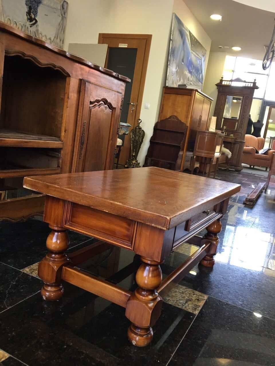 19th Century French Solid Oak Coffee Table In Good Condition In Sofia, BG