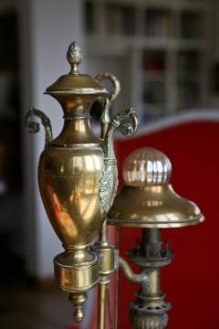 19th Century, French Brass Desk Lamp in Empire Style