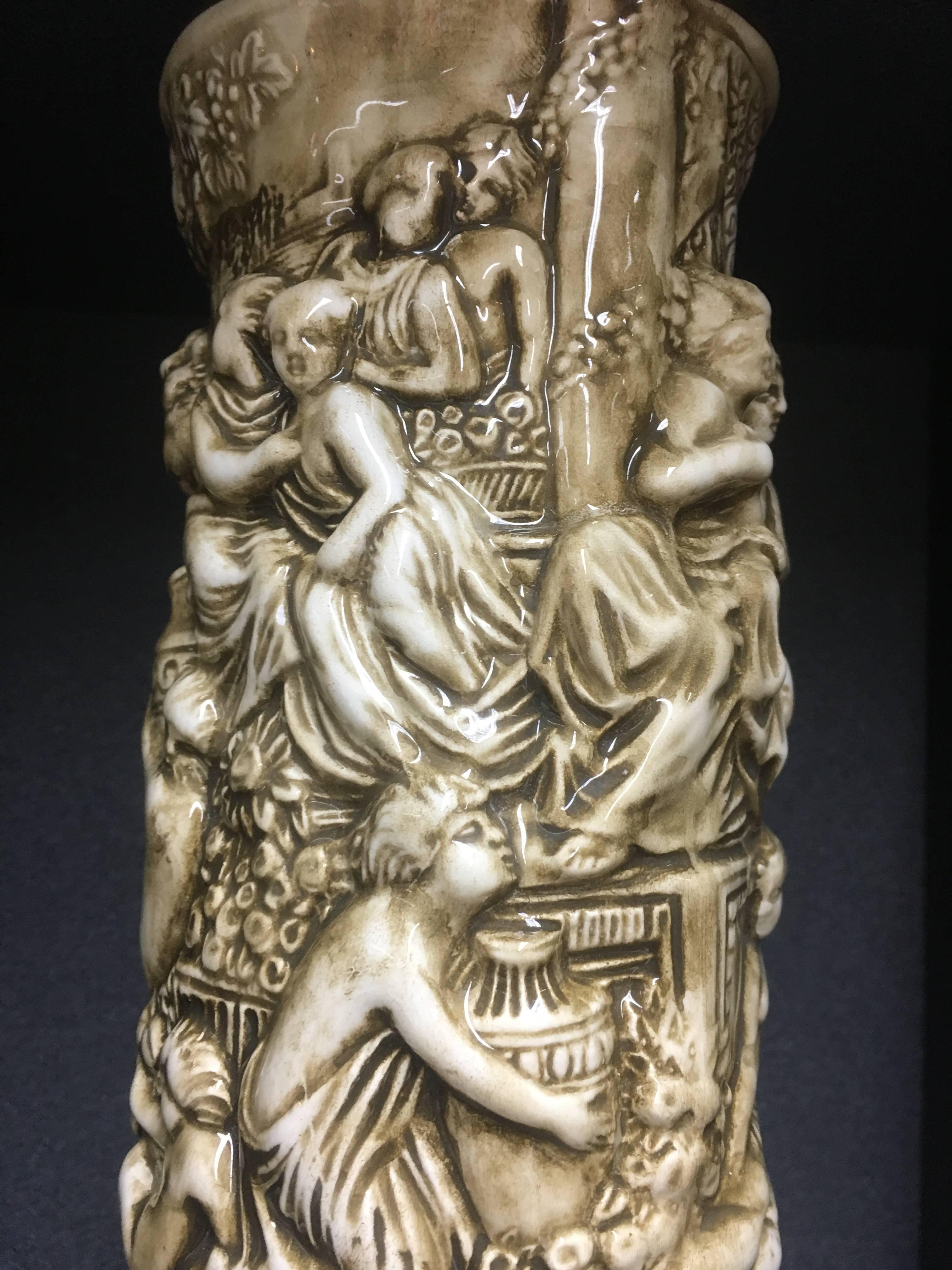 Modern Capodimonte Figural Porcelain Vase