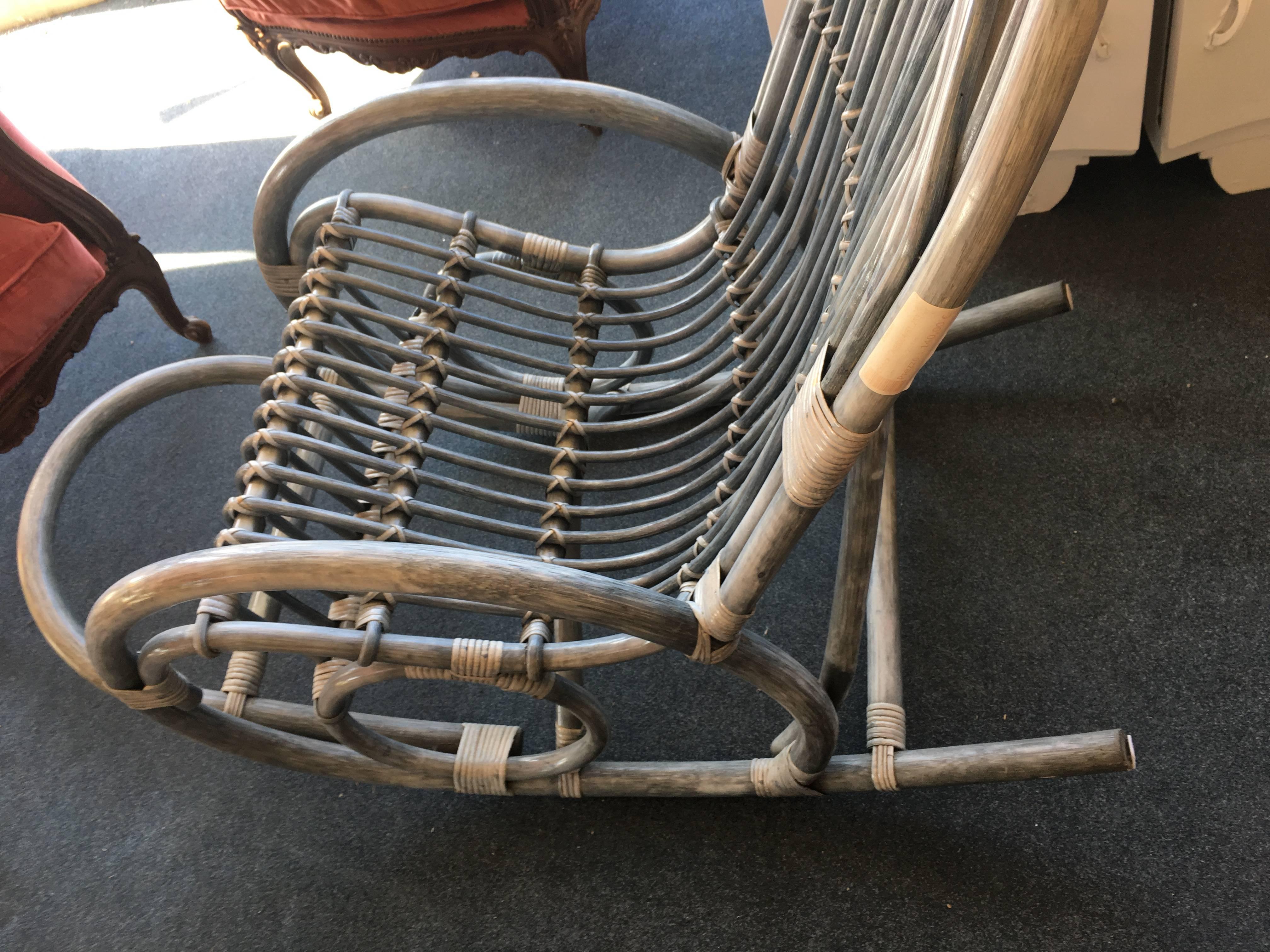Natural Bamboo Rocking Chair Franco Albini In Excellent Condition In Sofia, BG