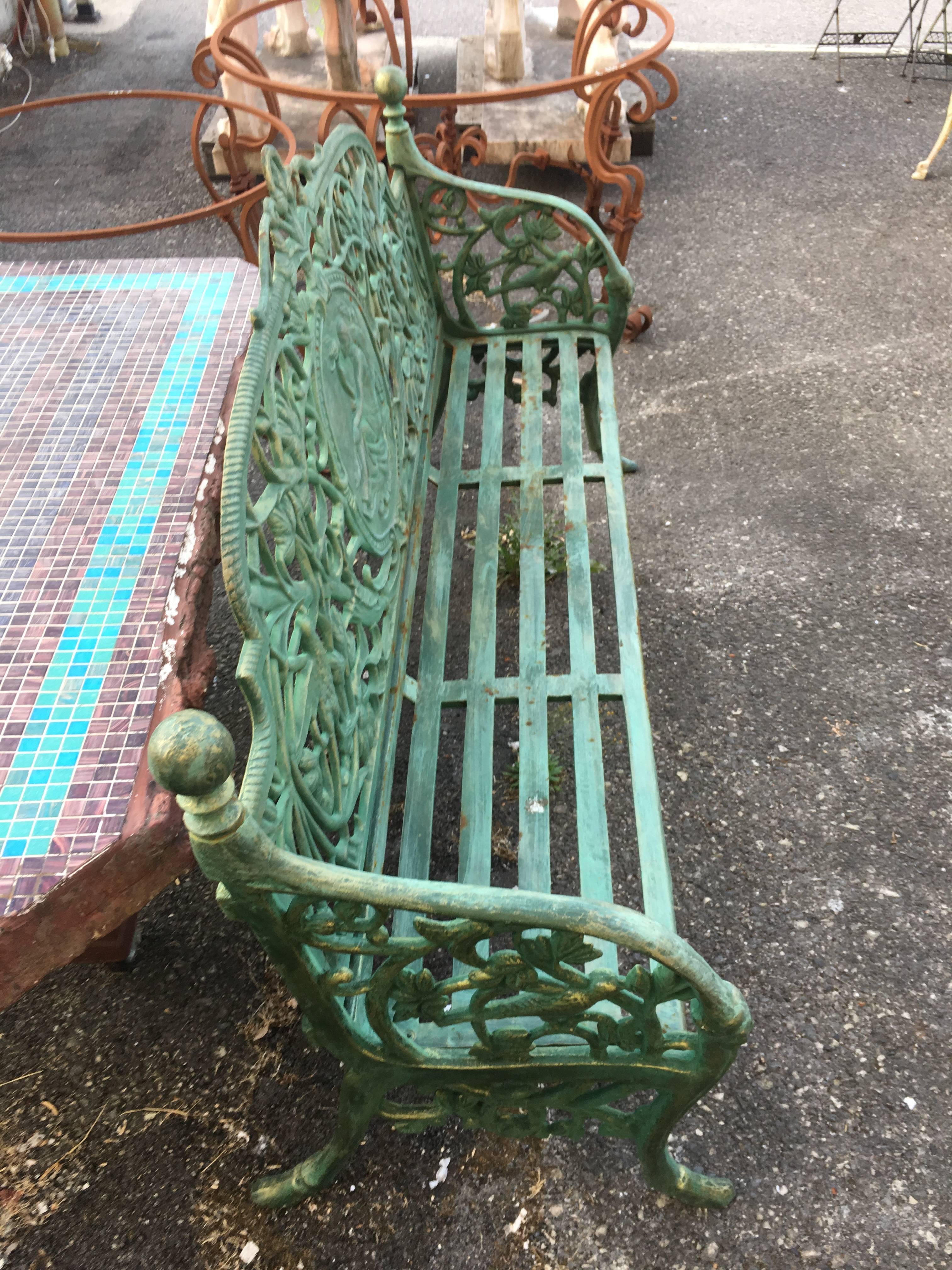 art deco garden bench