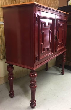 Chinese Style Red Laquered Chest Orange Top