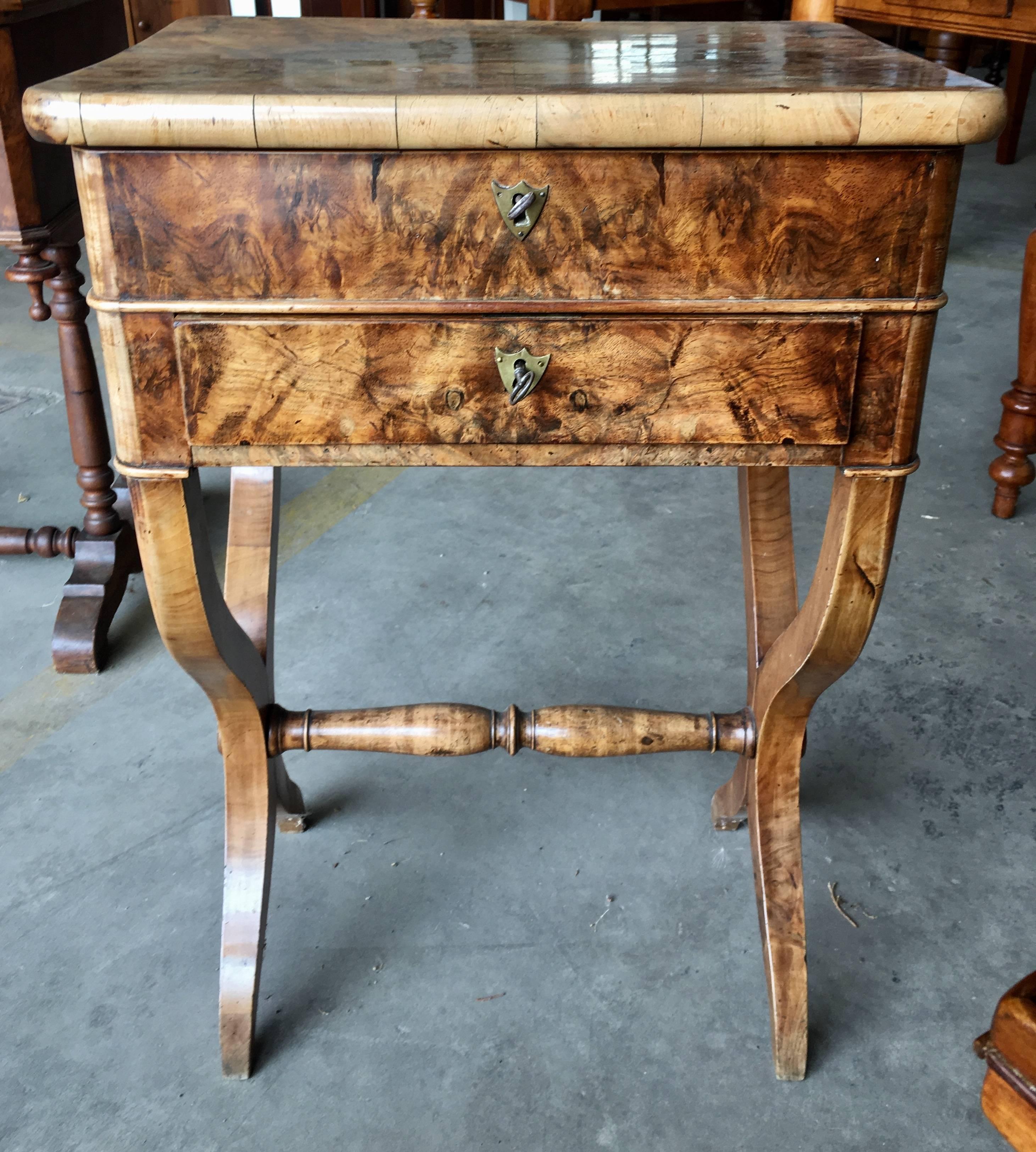 Charles X Rare French Travailleuse Dressing Briar Table