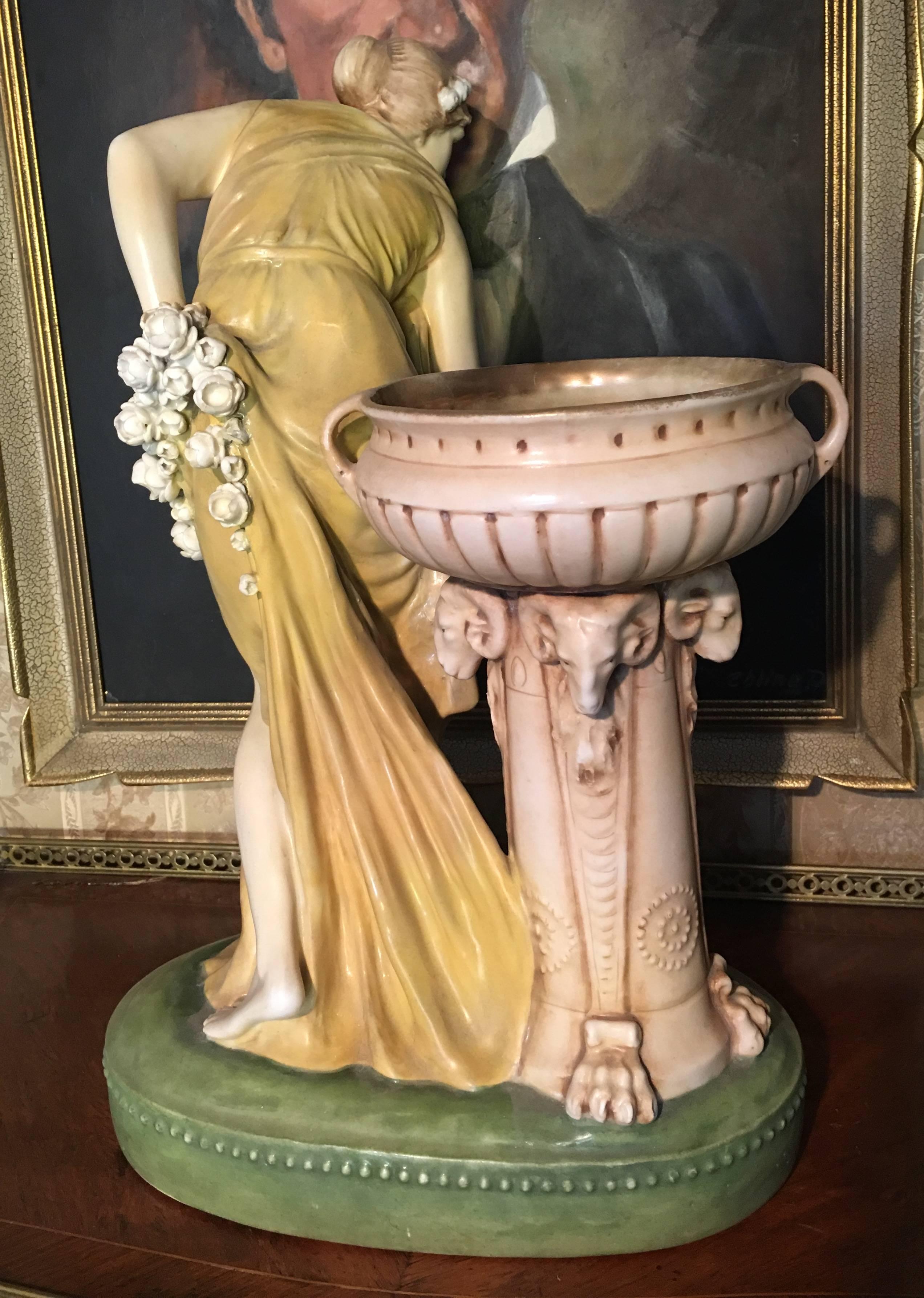 Classical Greek Imperial Amphora Austria Ceramic Woman Figure