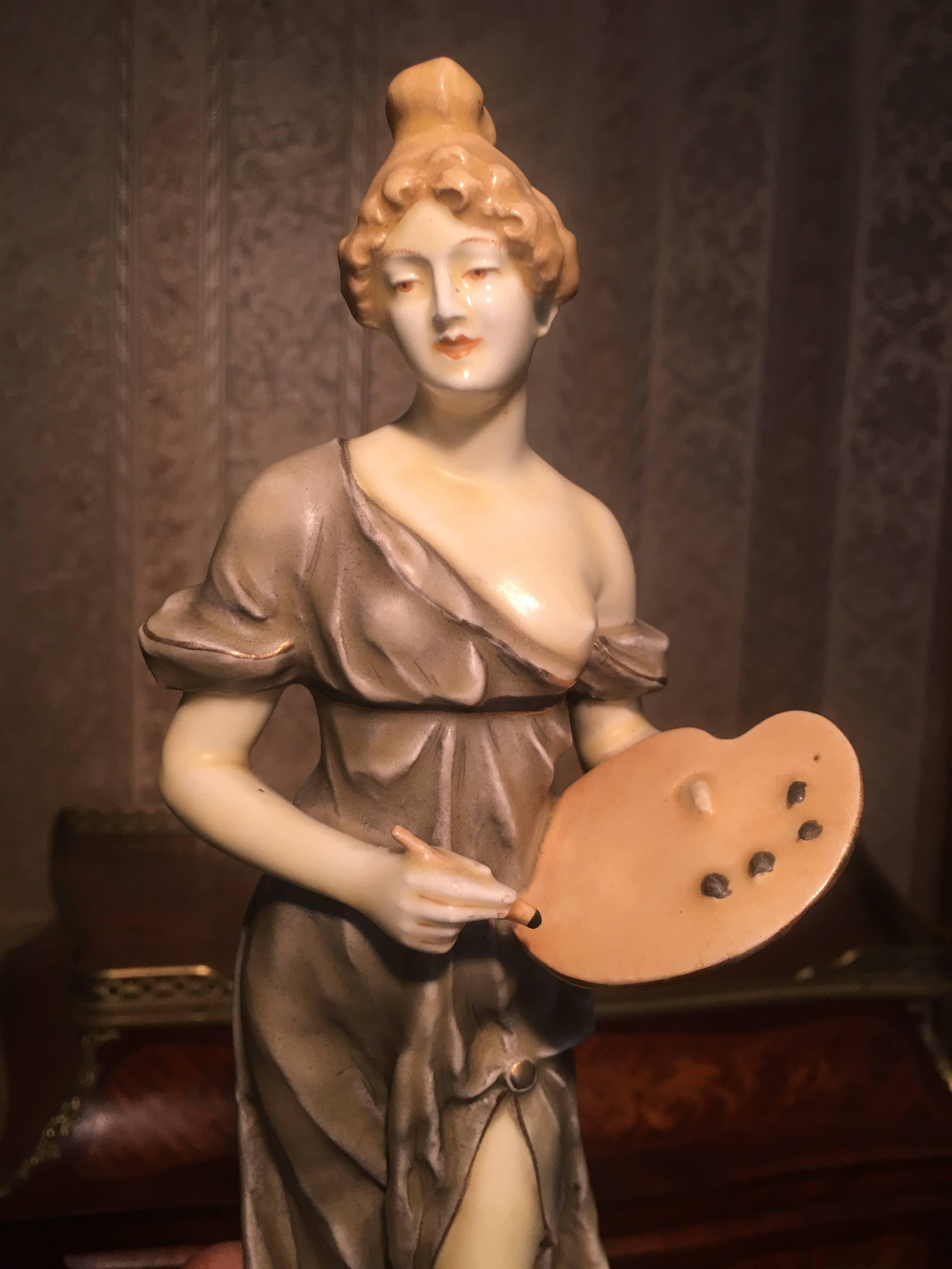 Classical Roman Royal Vienna Artist and Sculptor Ceramic Women