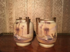 Noritake Japan Two Sahara Hand Painted Vases