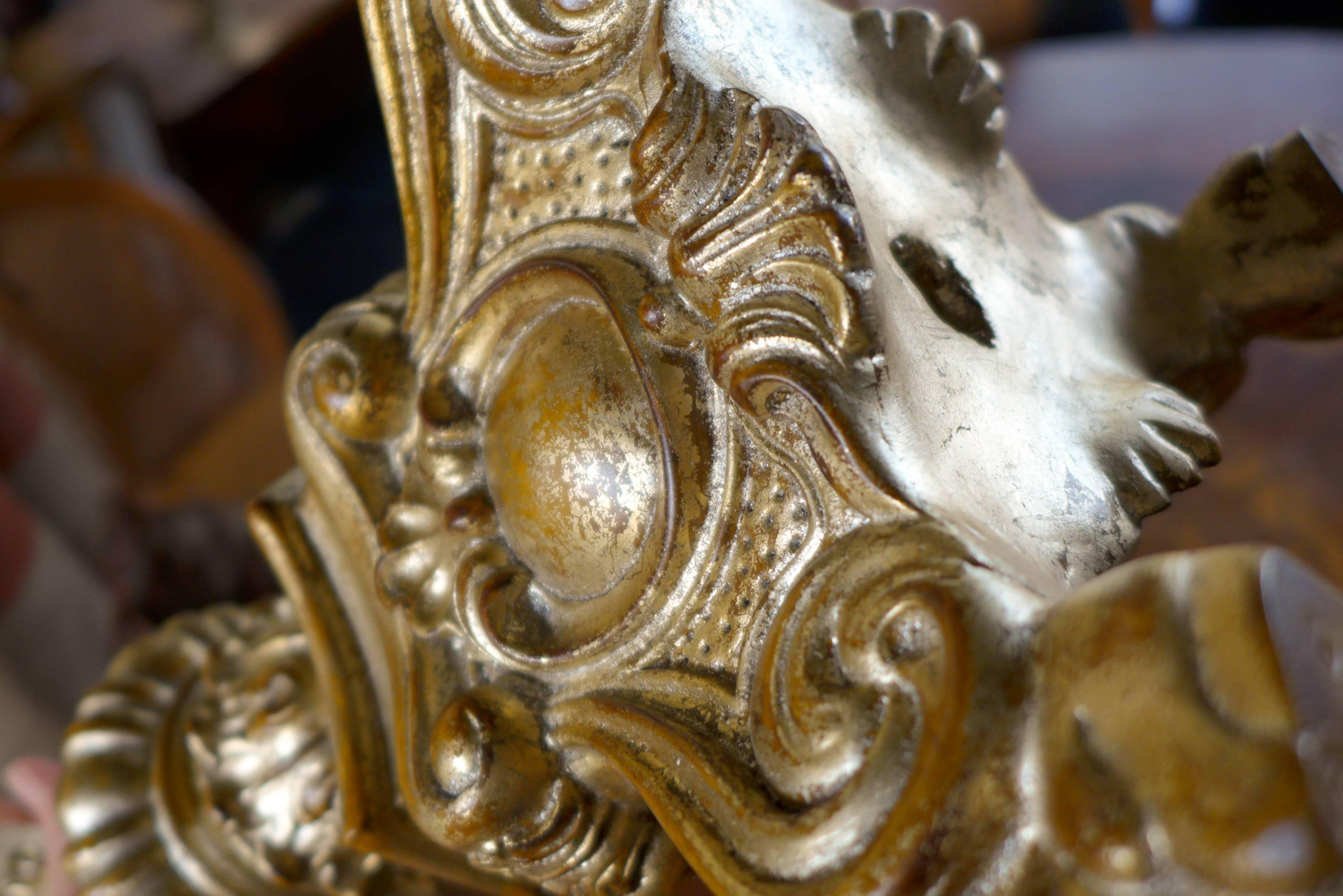 Beautiful handmade carved base for lamp with very elegant elements and a stable proportion.
France