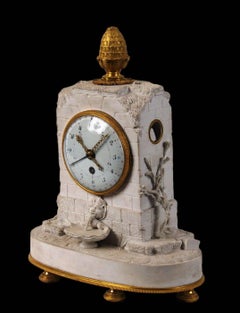 Romantic Clock Sevres Bisque Porcelain, France, 1793