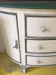 White Wood Sideboard with Oval Silhouette, Italy