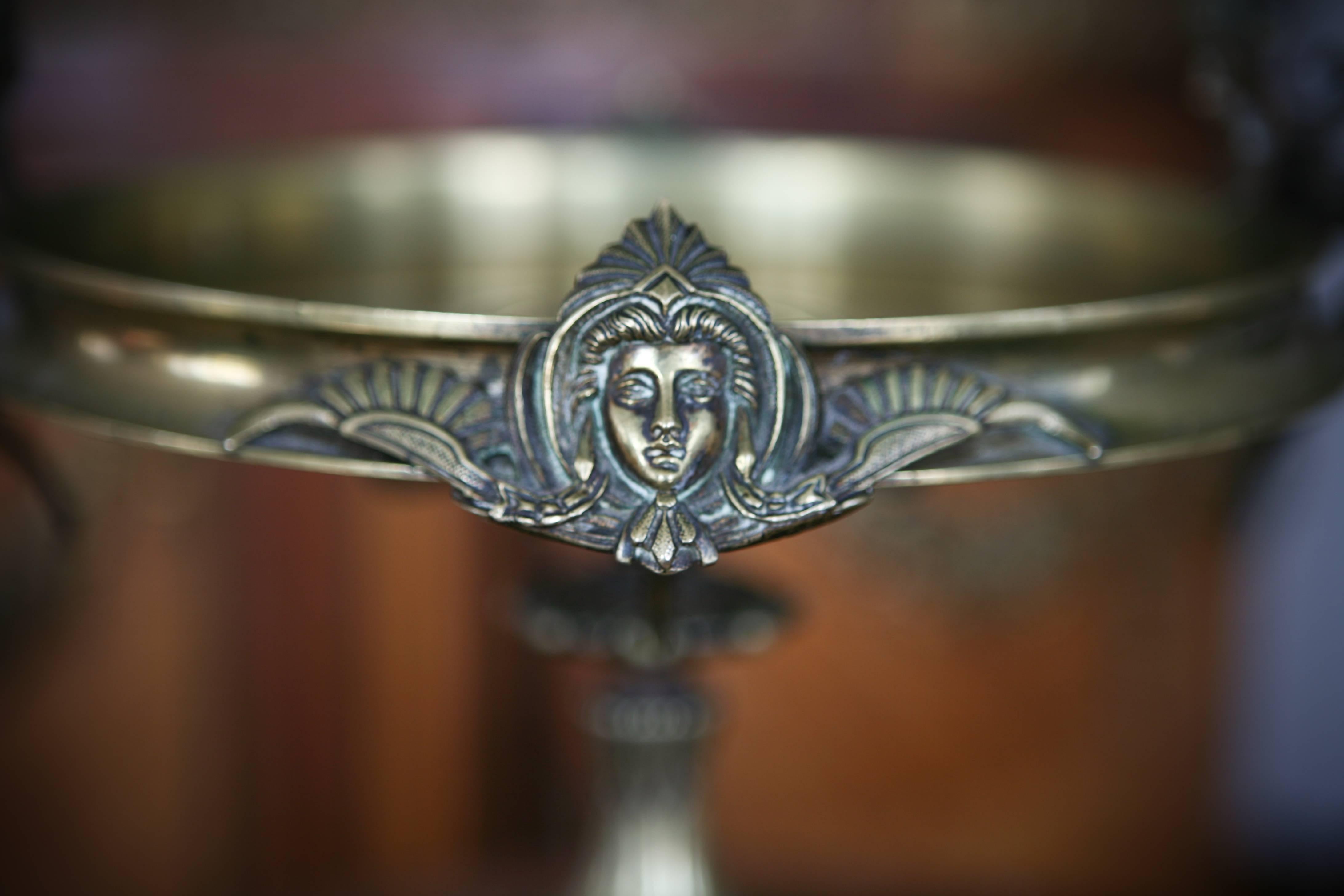 19th Century Large French Bronze Compote with Rich Decoration In Good Condition In Sofia, BG