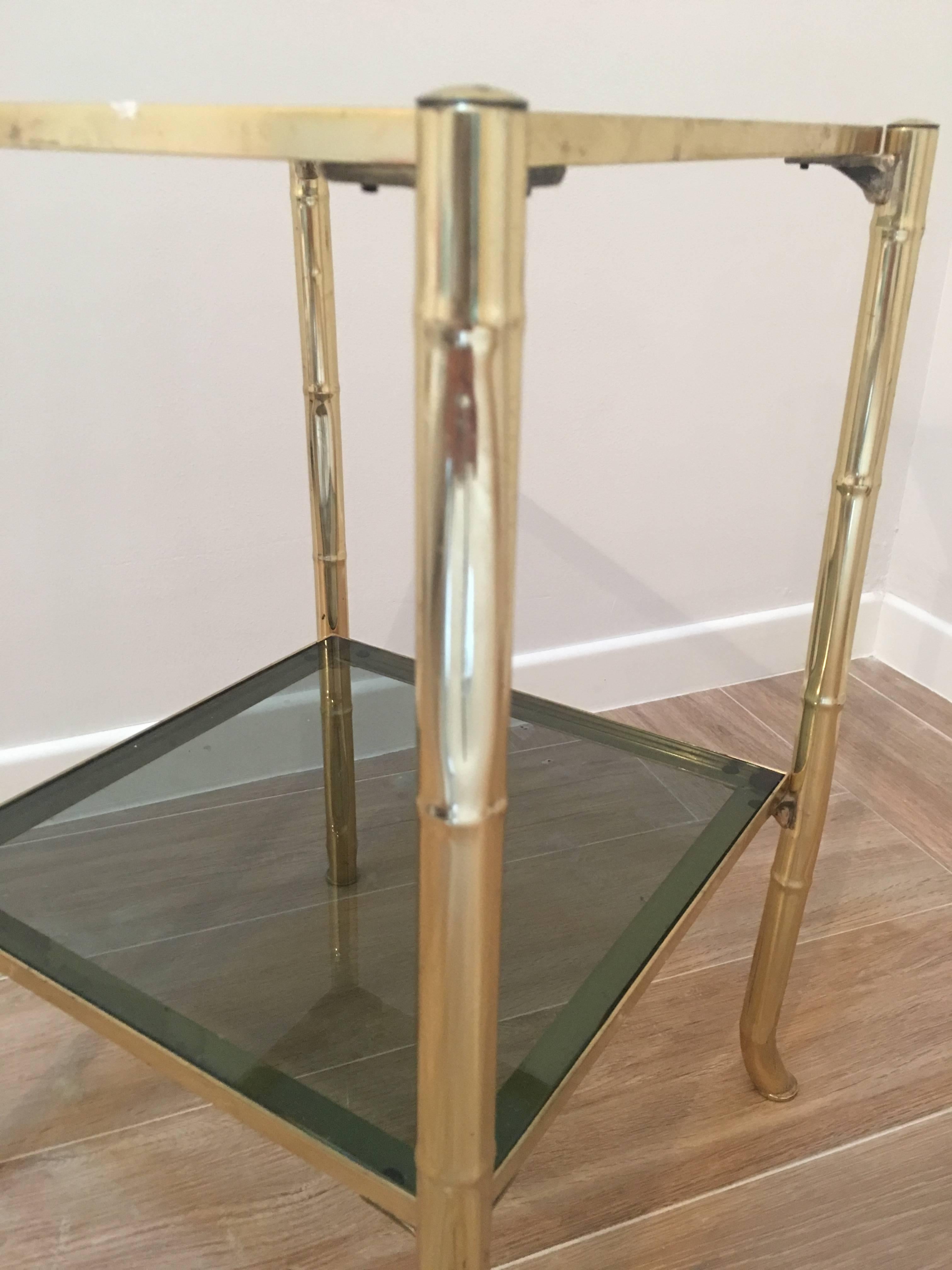 Small Italian Glass Design Side Table In Good Condition In Sofia, BG