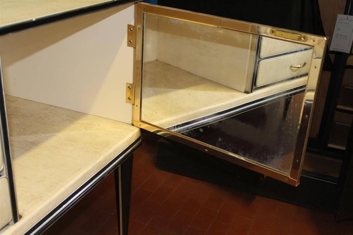 Italian 1950s Leather Sideboard Cabinet 2