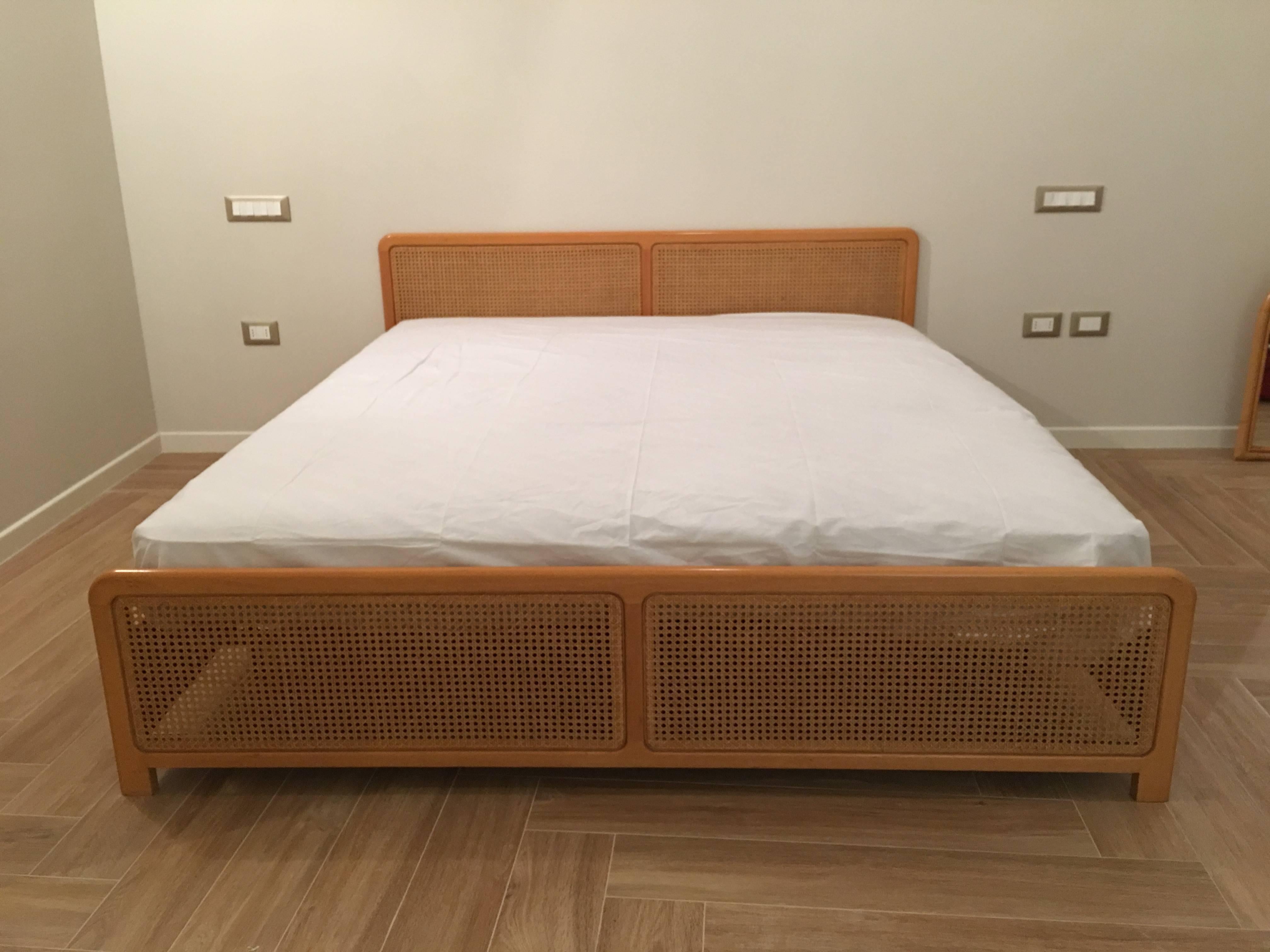 Wooden Cane Double Bed Frame 1