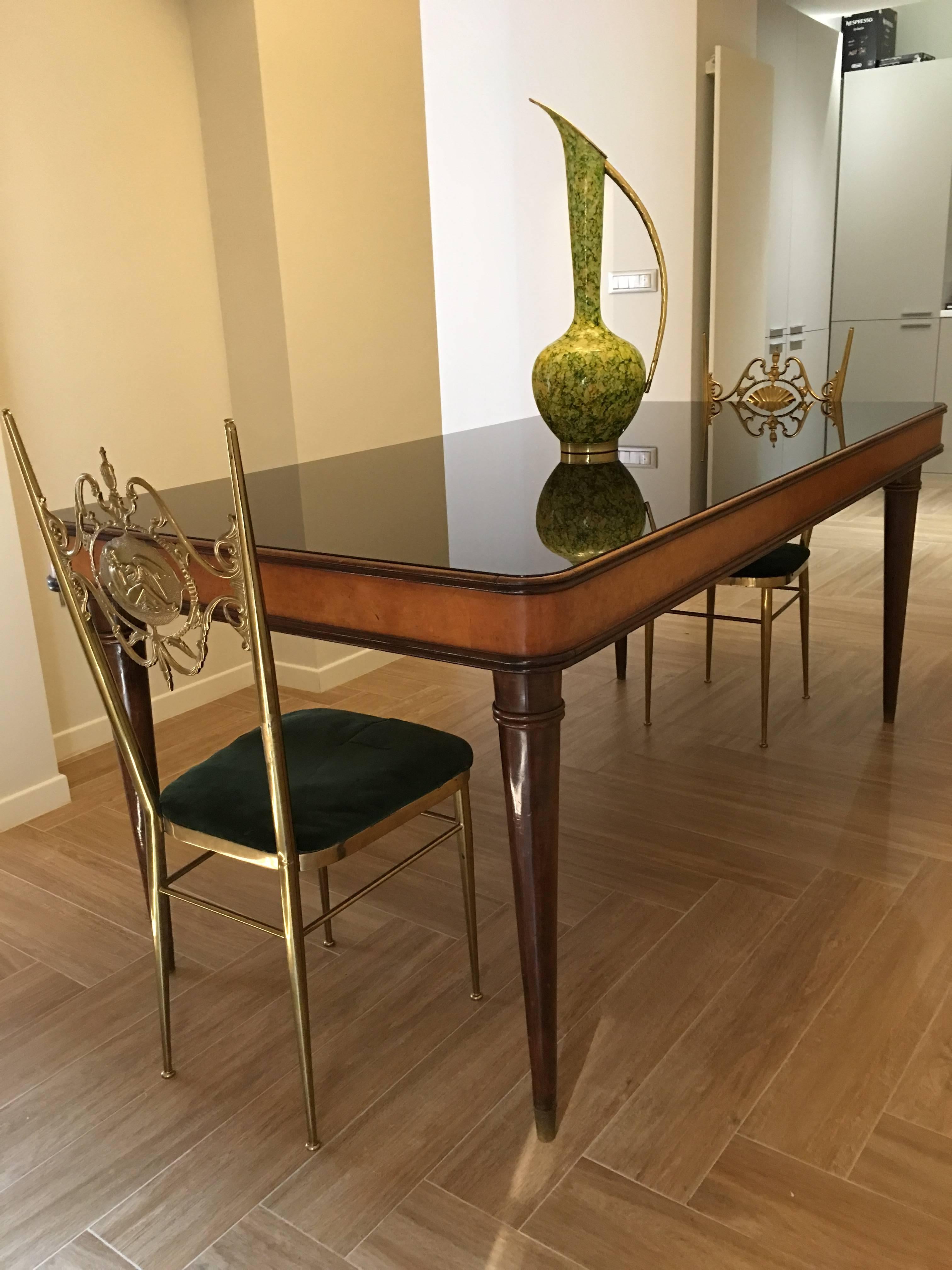 On Sale Italian Design Mid Century Modern Purple Glass Table for Six  3