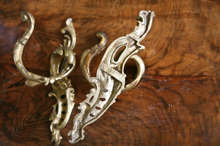 19th Century French Pair of Bronze Door Handles, Signed P.D. at 1stDibs