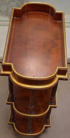19th Century English Three-Tier Mahogany Serving Cart