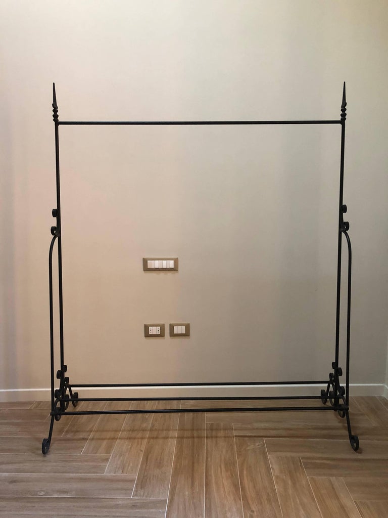 Antique Italian Wrought Iron Standing Coat Rack For Sale at 1stdibs