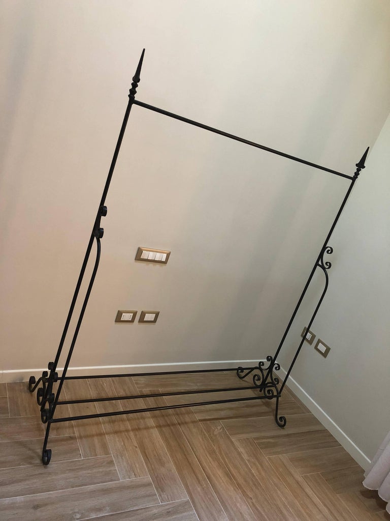 Antique Italian Wrought Iron Standing Coat Rack For Sale at 1stdibs