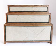 Suduca & Merillou Chest of Drawers, Woven Cane and Brushed Pine Wood