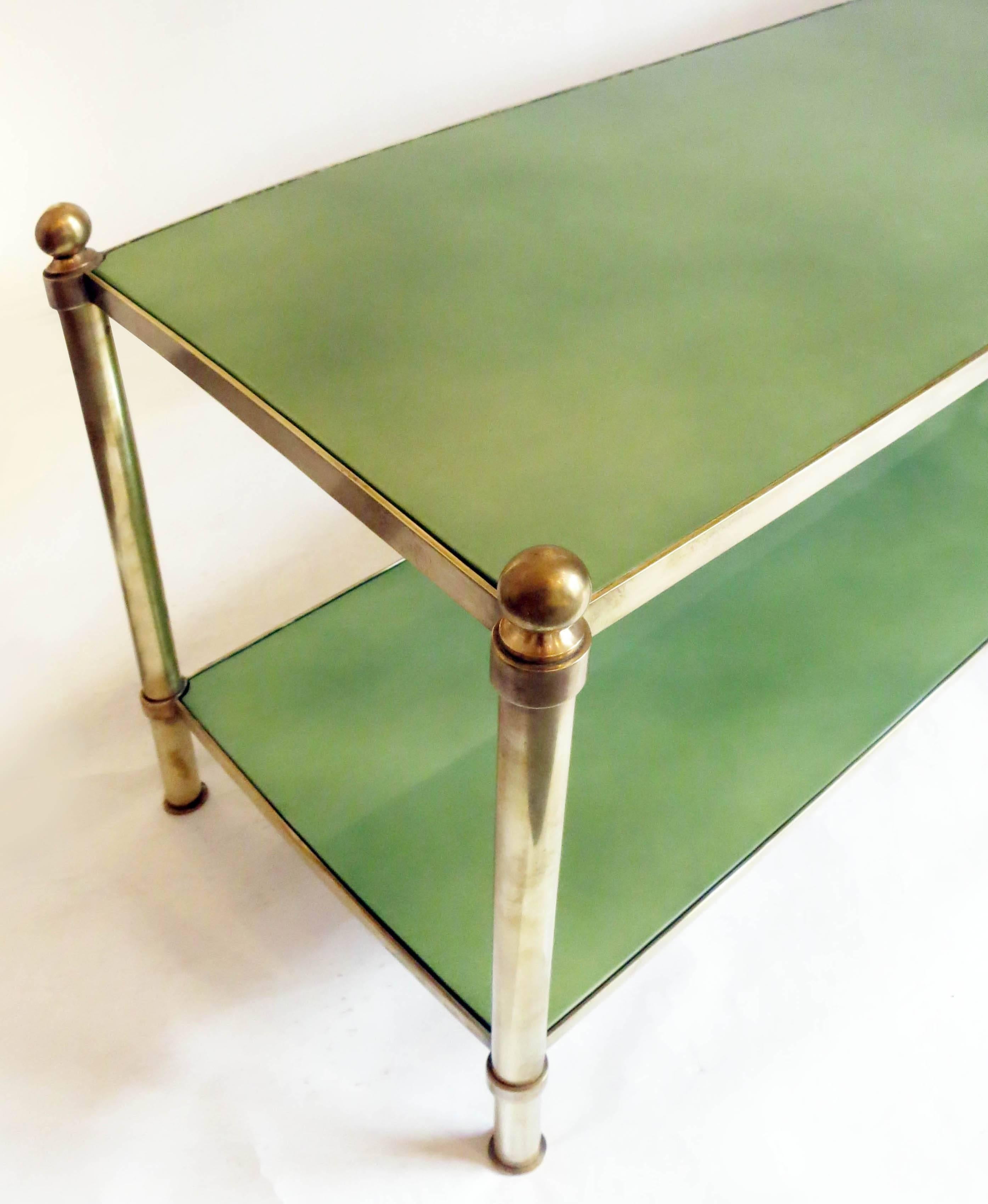 Mid-Century Modern Andre Arbus Lacquer and Brass Coffee Table, 1950s For Sale