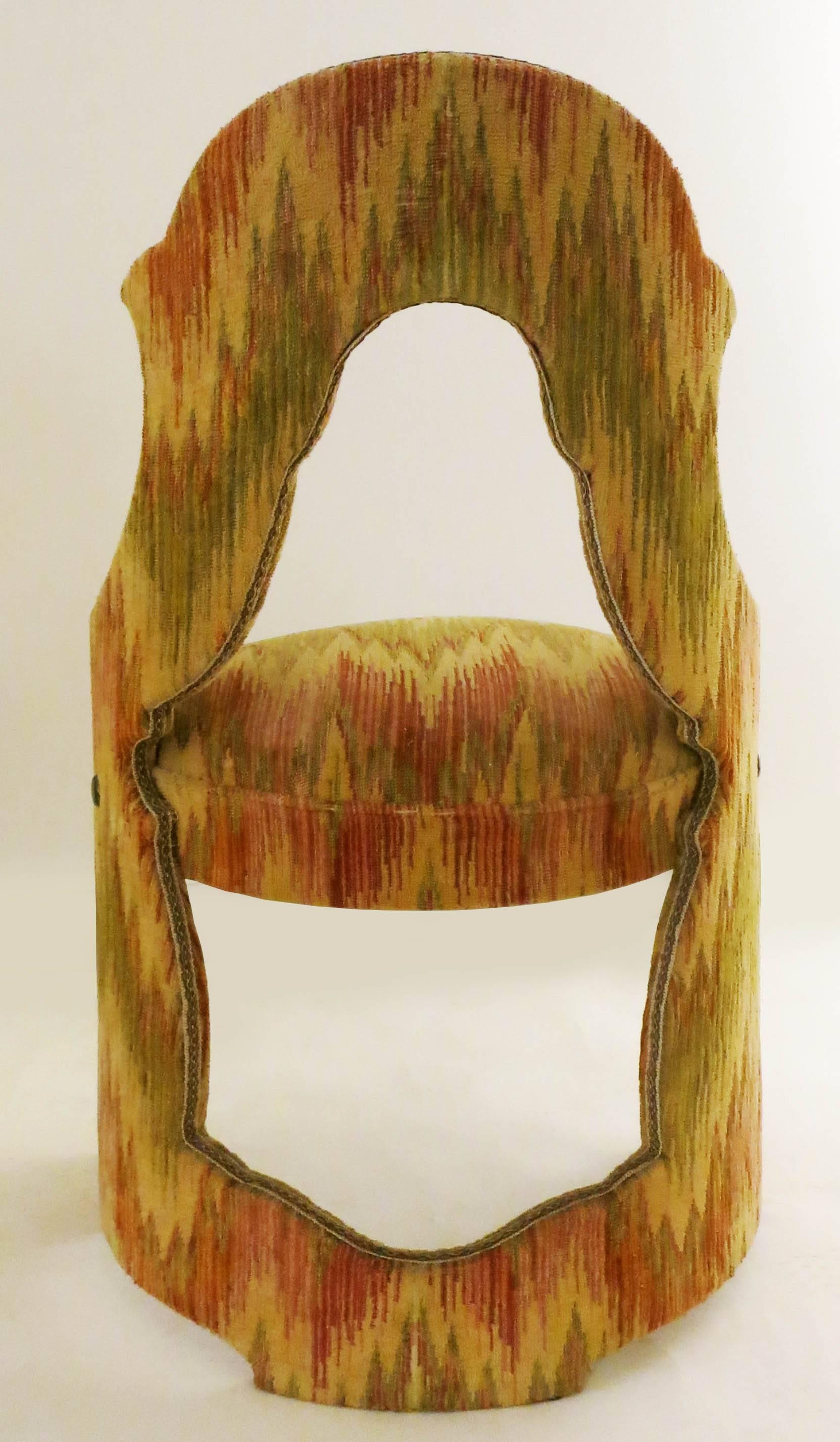 Velvet Set of Eight Dining Chairs, Venice, Italy, 1960s