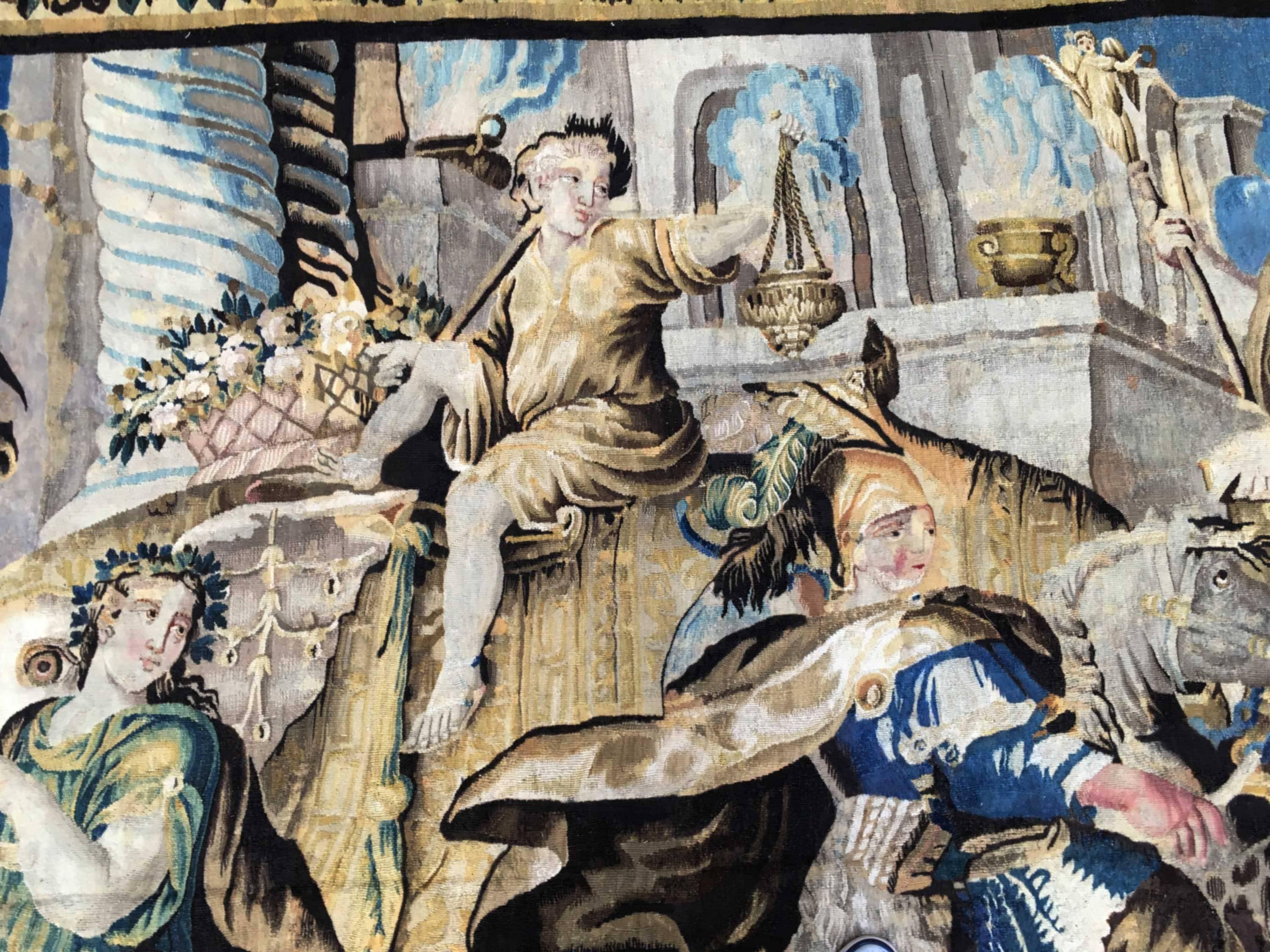 French Tapestry of Aubusson, 17th Century, Triumph of Alexander For Sale
