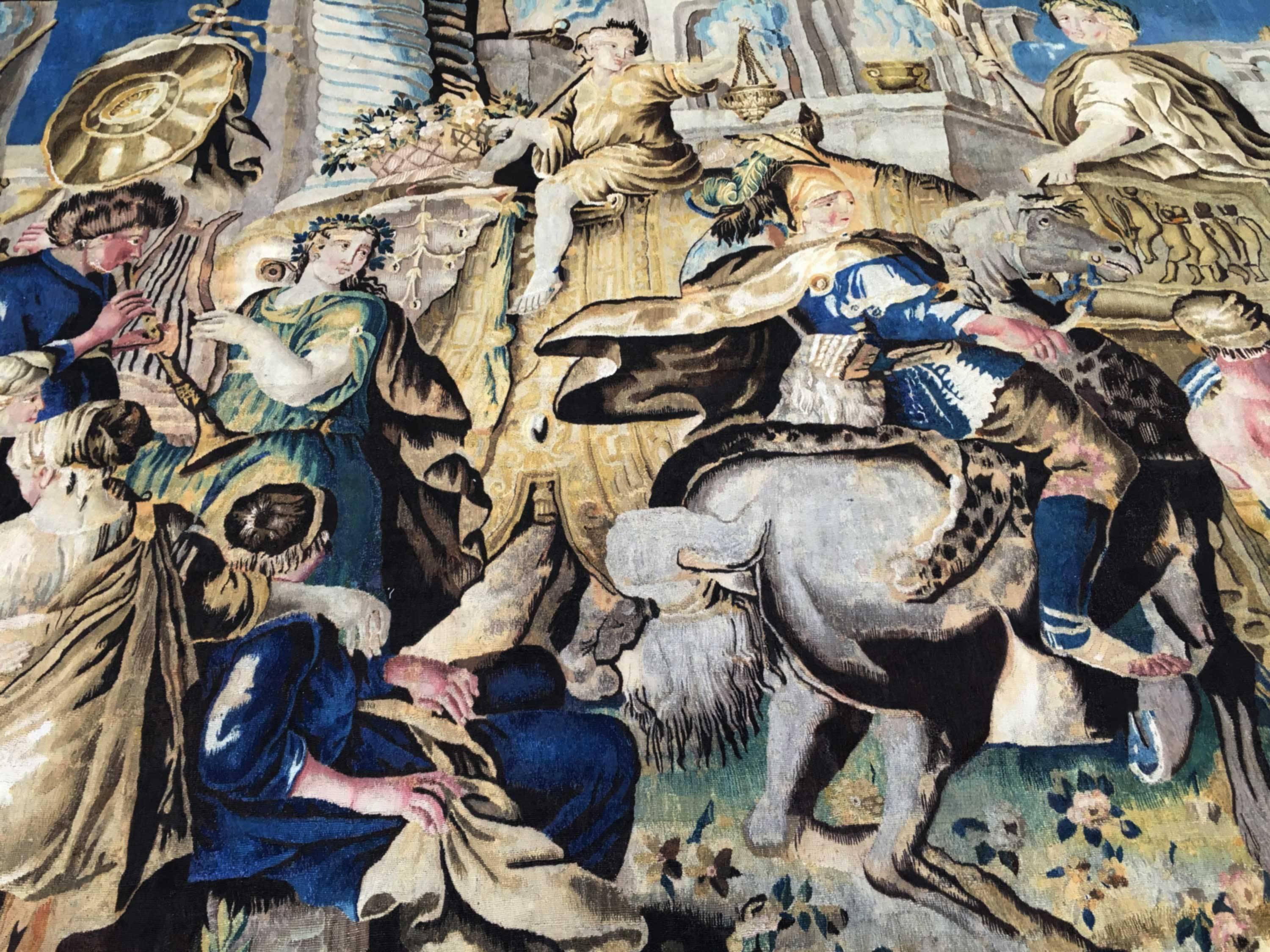Tapestry of Aubusson, 17th Century, Triumph of Alexander For Sale 1