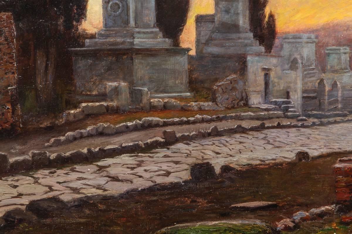 Danish Viggo Langer, Evening Scene from Pompei, Italy