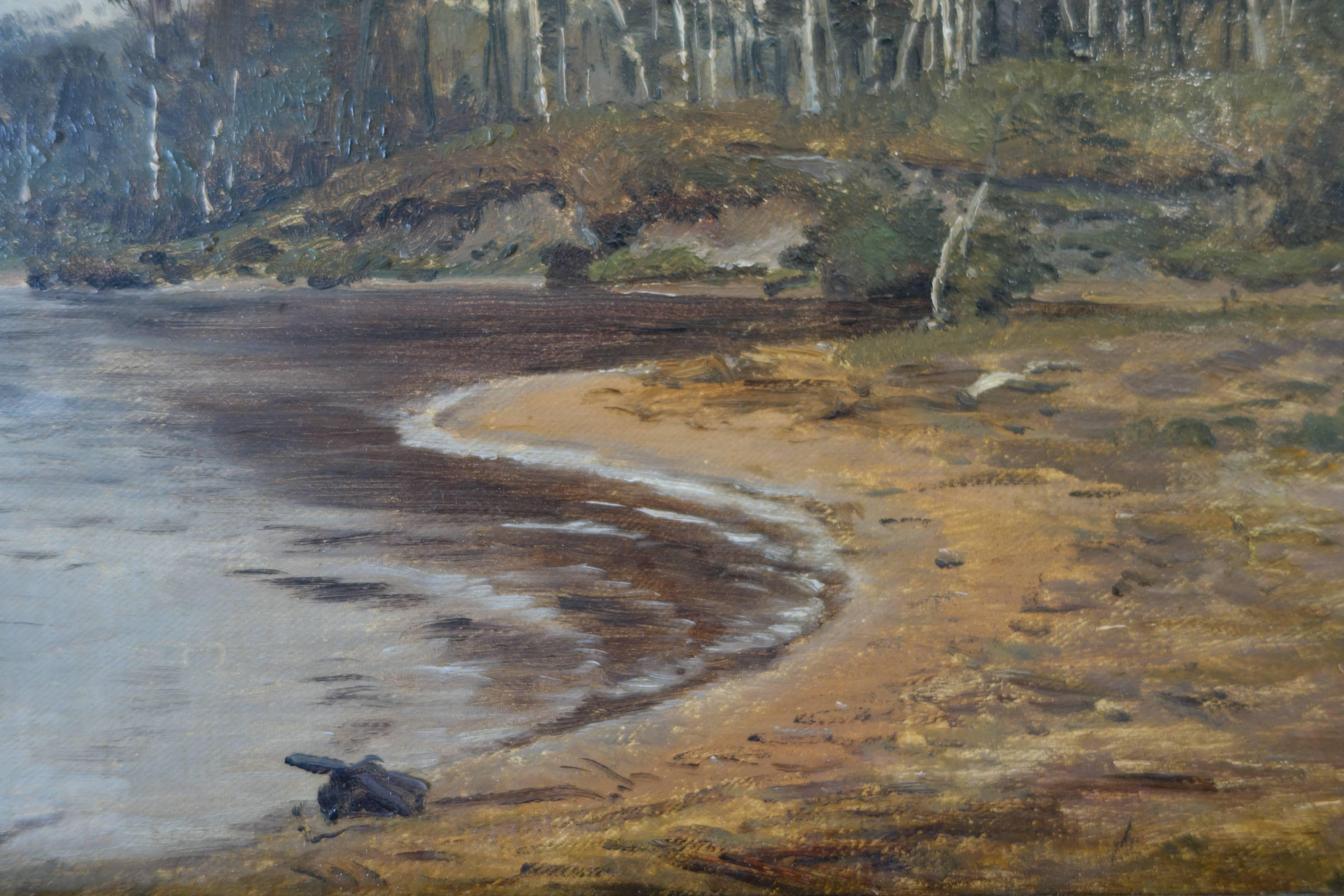 Danish Janus La Cour, Coastal Landscape in October by Ringholm, 1873