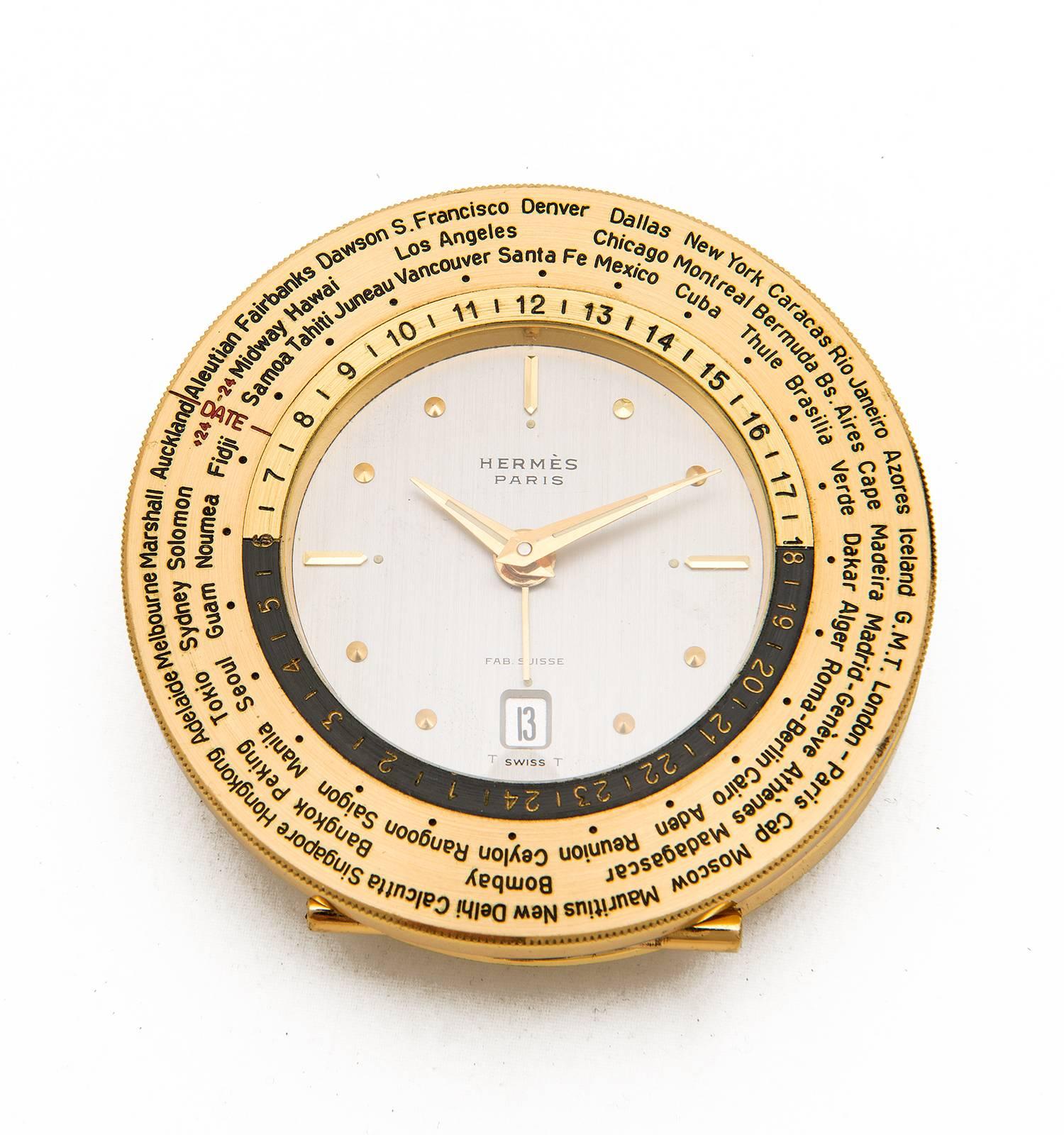 Modern Rare Hermès World Time Clock