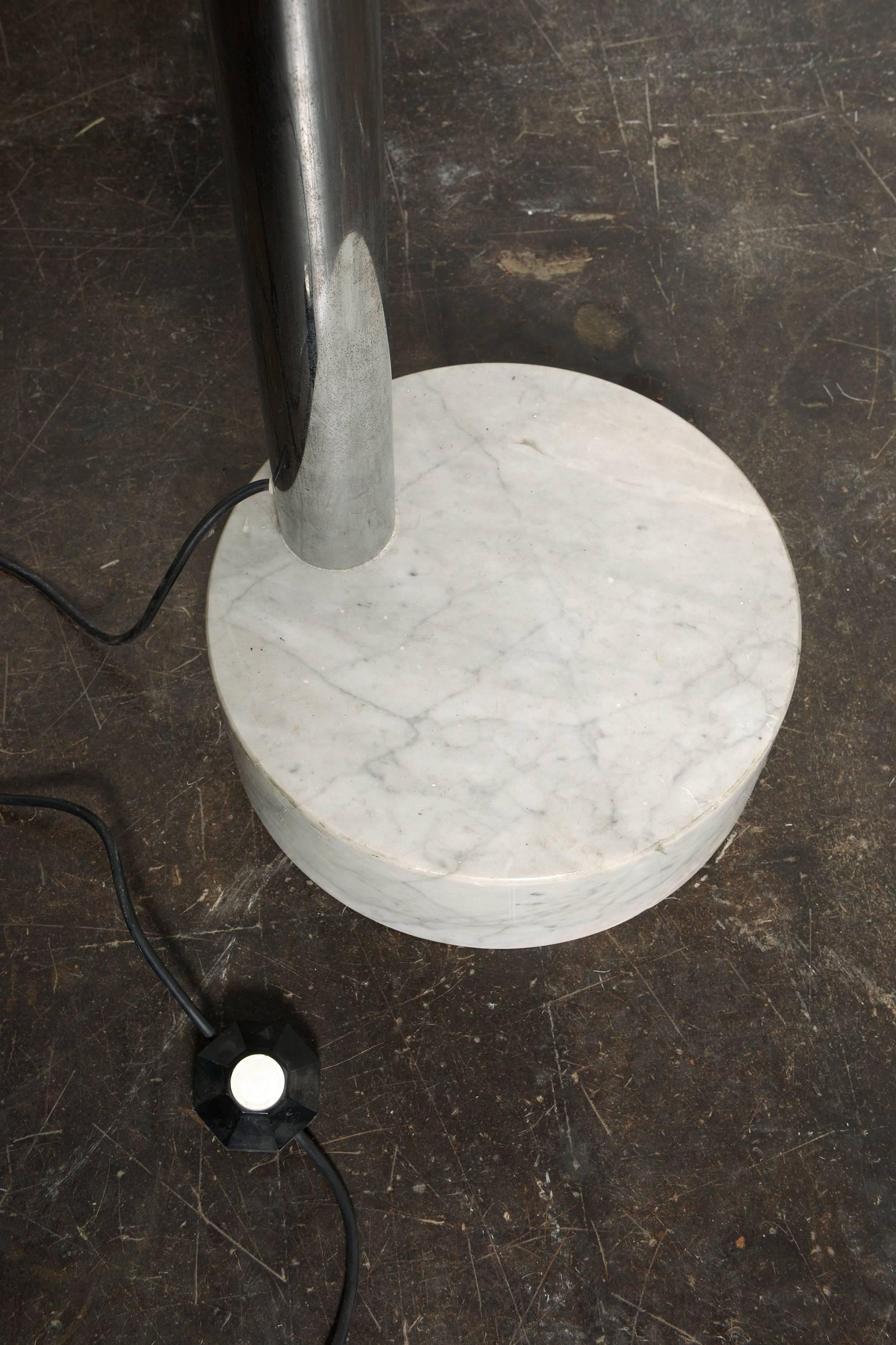 Italian Arc Floor Lamp with a Marble Base by Goffredo Reggiani, Italy 1970s For Sale