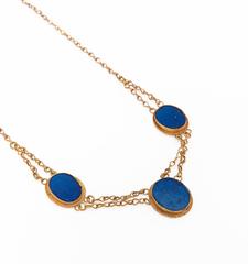 Ancient Hellenistic Gold Cloisonné and Glass Gems Necklace