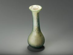 Ancient Roman Glass, small flask with long neck