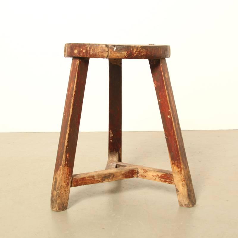 Primitive Pair of Antique Chinese Workers Stools For Sale