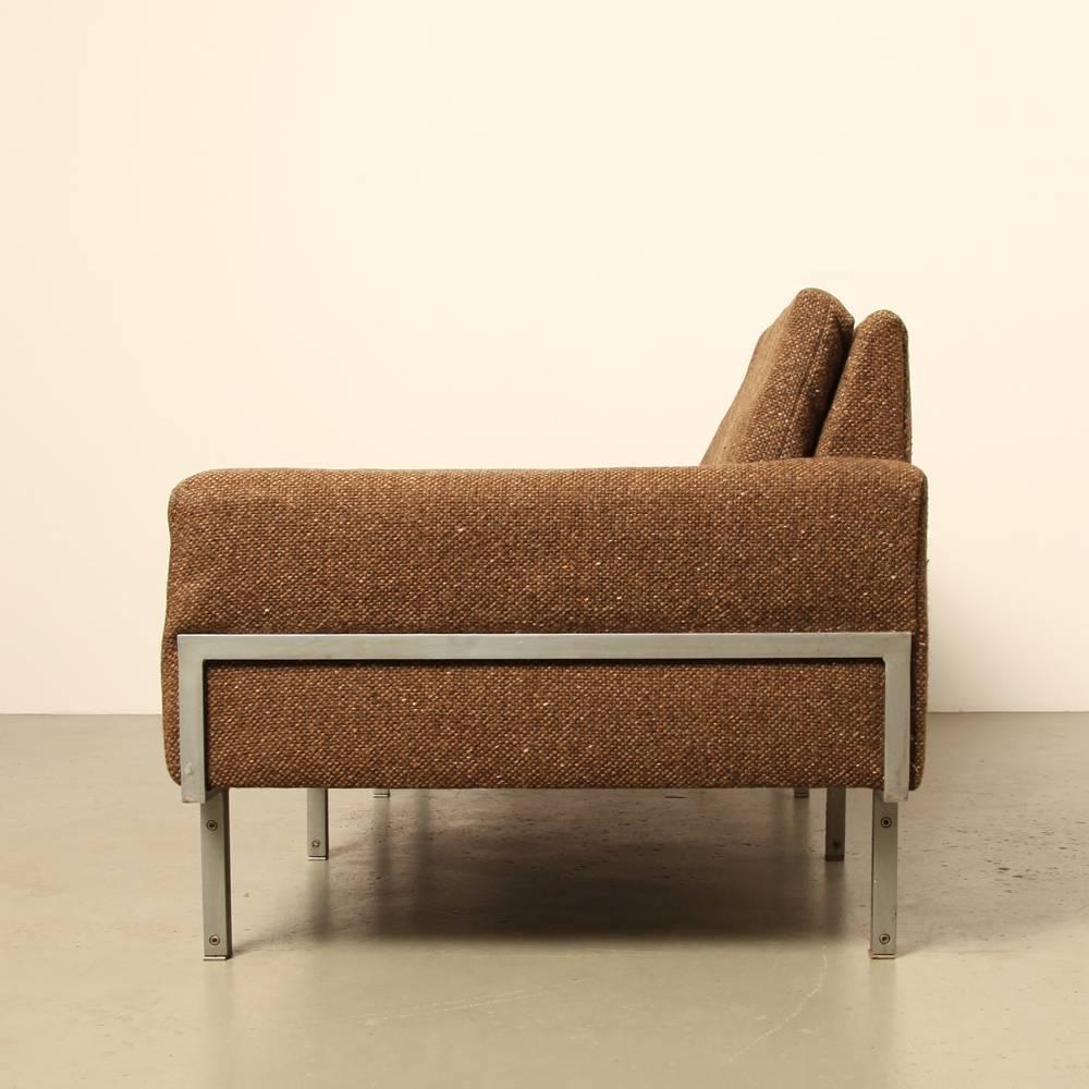Early Florence Knoll Parallel Bar Style Sofa In Fair Condition In Amsterdam, NL