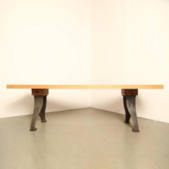 Hardwood Table with Industrial Legs