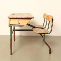 Double Seat School Bench, Two-Seat