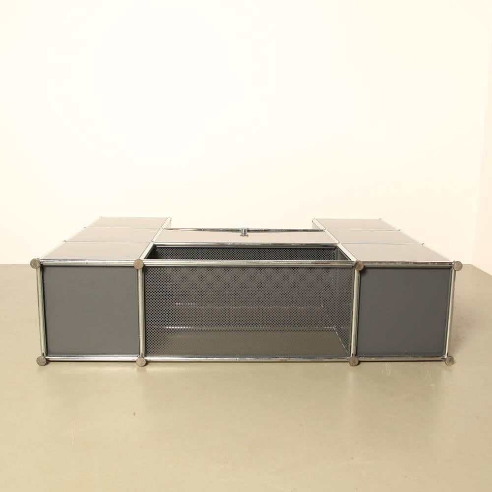 Painted USM Haller System Shelving and Storage Unit For Sale