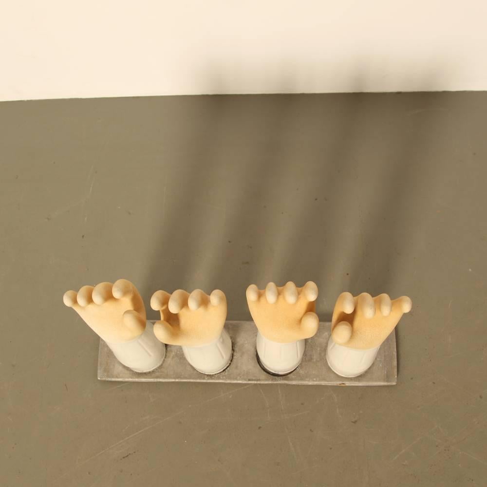 Molded Porcelain Latex Glove Mold S Yellow Textured For Sale